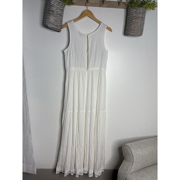 Lulus Tickets To Paradise White Embroidered Maxi Size Medium Dress Boho Coastal - Picture 5 of 12
